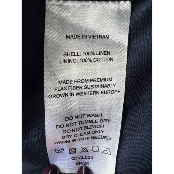 *Never Worn* Quince Women's Navy Blue 100% European Linen Structured Blazer - L - Picture 6 of 8